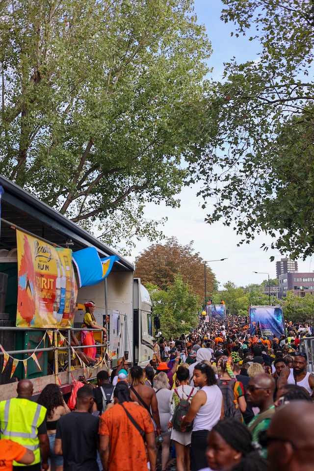 "Colorful and vibrant Caribbean Carnival in Leicester featuring lively parades, costumes, and cultural celebrations."